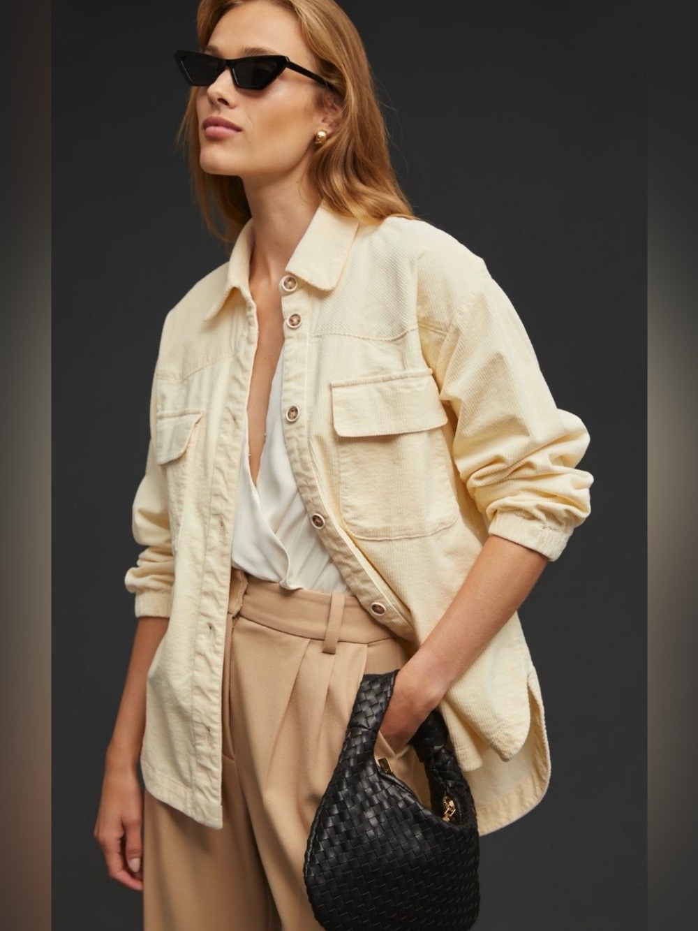 MAEVE BY ANTHROPOLOGIE CORDUROY BUTTON-DOWN SHIRT